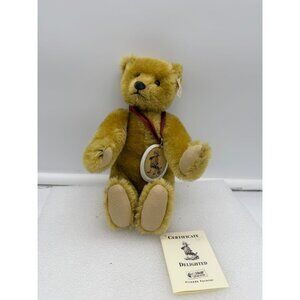 Vintage Steiff Limited Edition Delighted Bear Ear Button Medallion Necklace COA